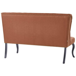 Beliani Dining Bench 2 Seater Torsby Fabric Golden Brown - thumbnail 5