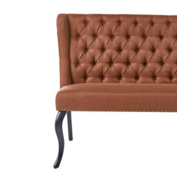 Beliani Dining Bench 2 Seater Torsby Fabric Golden Brown - thumbnail 6