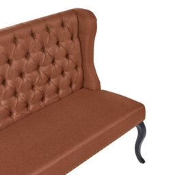 Beliani Dining Bench 2 Seater Torsby Fabric Golden Brown - thumbnail 7