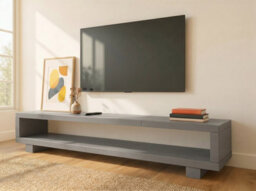 L180Xw44Xh38Cm Torie Grey Solid Wood Chunky Tv Unit - thumbnail 8