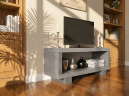 L180Xw44Xh38Cm Torie Grey Solid Wood Chunky Tv Unit - thumbnail 7
