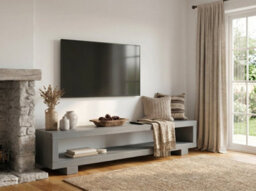 L180Xw44Xh38Cm Torie Grey Solid Wood Chunky Tv Unit - thumbnail 4