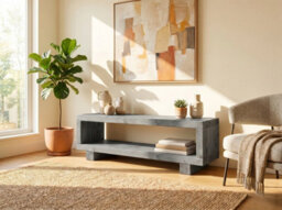 L180Xw44Xh38Cm Torie Grey Solid Wood Chunky Tv Unit - thumbnail 5