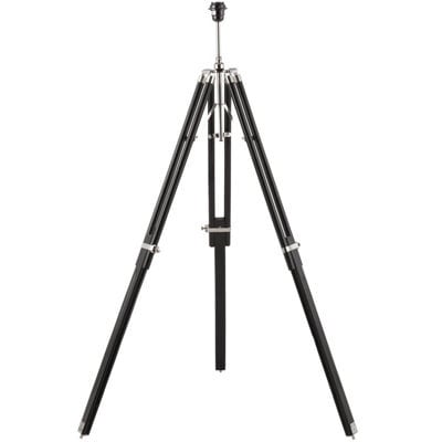 Adjustable Tripod Floor Lamp Dark Wood Standing Height Living Room Light Base - image 1