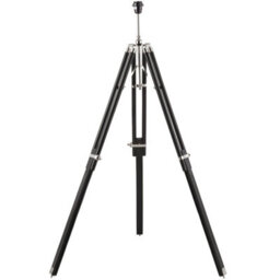 Adjustable Tripod Floor Lamp Dark Wood Standing Height Living Room Light Base - thumbnail 1