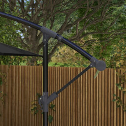 Outsunny 3 M Cantilever Parasol With Cross Base, Crank Handle, 6 Ribs, Black - thumbnail 8