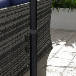 Outsunny 3 M Cantilever Parasol With Cross Base, Crank Handle, 6 Ribs, Black - thumbnail 9