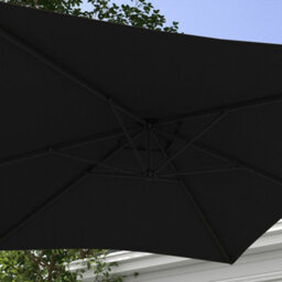 Outsunny 3 M Cantilever Parasol With Cross Base, Crank Handle, 6 Ribs, Black - thumbnail 7