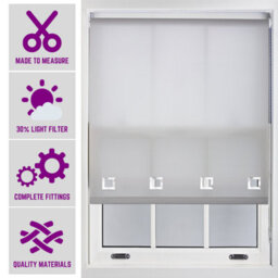 Furnished Daylight Roller Blind With Big Square Eyelets Free Cut Service - Grey (W)240Cm X (L)210Cm - thumbnail 1