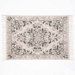 Dibor Nostell Botanical Grey Antique Printed Rug With Tassel 230 X 160Cm - thumbnail 1
