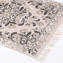 Dibor Nostell Botanical Grey Antique Printed Rug With Tassel 230 X 160Cm - thumbnail 3
