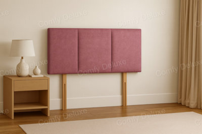 Comfy Deluxe Pink Coniston Velvet 3 Panel  3Ft Single  Headboard 20Inch