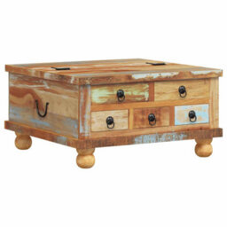 Berkfield Industrial Coffee Table Reclaimed Wood 70X70X38 Cm - thumbnail 1