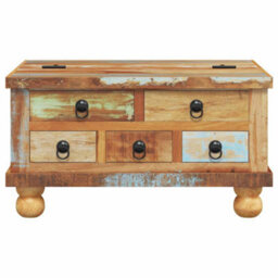 Berkfield Industrial Coffee Table Reclaimed Wood 70X70X38 Cm - thumbnail 6