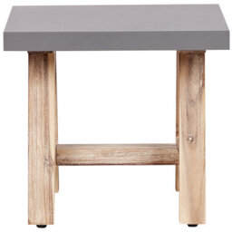 Beliani Stool - Grey Fibre Cement Seat With Acacia Wood Legs, W40 X D50 X H45Cm - thumbnail 1