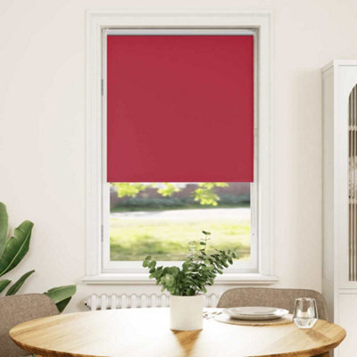Berkfield Roller Blind Blackout Red 80X130 Cm Fabric Width 75.7 Cm Polyester - image 1