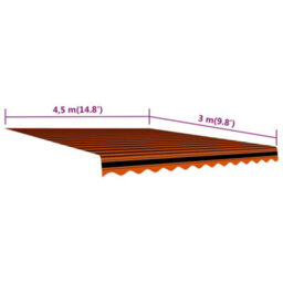 Berkfield Awning Top Sunshade Canvas Orange And Brown 450X300 Cm - thumbnail 4