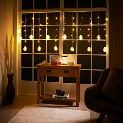 The Christmas Workshop 71629 Mains Operated Bulb Style Curtain Lights - image 1