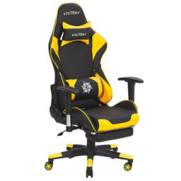 Beliani Gaming Chair Victory Faux Leather Yellow - thumbnail 1