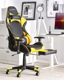 Beliani Gaming Chair Victory Faux Leather Yellow - thumbnail 2