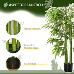 Artificial Bamboo Plant In A 140Cm Pot For Indoor And Outdoor Use, Realistic Bamboo With 780 Leaves - thumbnail 6