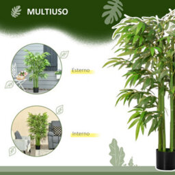 Artificial Bamboo Plant In A 140Cm Pot For Indoor And Outdoor Use, Realistic Bamboo With 780 Leaves - thumbnail 8