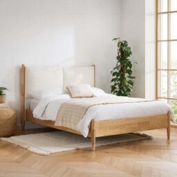 Boldair Birlea Marley Cream Fabric And Oak Wood Bed Frame Double