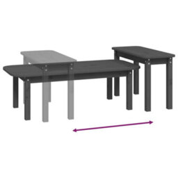 Berkfield 2 Piece Coffee Table Set Grey Solid Wood Pine - thumbnail 8