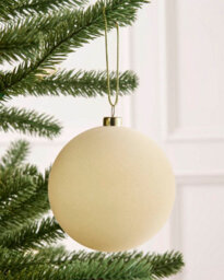Werchristmas Set Of 9 Velvet Baubles, Latte, 10 Cm - thumbnail 5