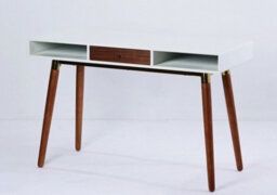 Flair Edelweiss Desk (120X50Cm) - Walnut & White With Brass Accents - thumbnail 3