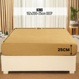 Aspire Homeware Ochre Fitted Sheet-(25Cm) Deep Hotel Quality -Breathable Fitted Bed Sheets King (L)200 X (W)152Cm - thumbnail 7