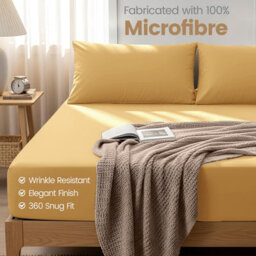 Aspire Homeware Ochre Fitted Sheet-(25Cm) Deep Hotel Quality -Breathable Fitted Bed Sheets King (L)200 X (W)152Cm - thumbnail 8