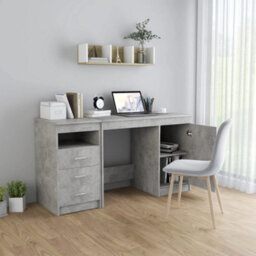 Vidaxl Desk Concrete Grey 140X50X76 Cm Engineered Wood Desks - thumbnail 3