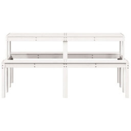 Berkfield Picnic Table White 160X134X75 Cm Solid Wood Pine - thumbnail 4