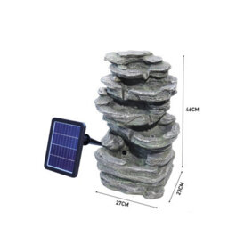 Living And Home Solar Powered Garden Water Fountain Outdoor Waterfall Fountain Rockery Decor Perfect For Patio Or Garden - thumbnail 9