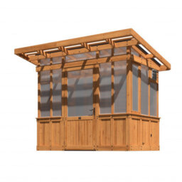 Backyard Discovery Poppy Cedar Wood Polycarbonate Greenhouse With Pergola Front And Powerport 2.7M X 1.7M (9Ft X 6Ft) - thumbnail 2