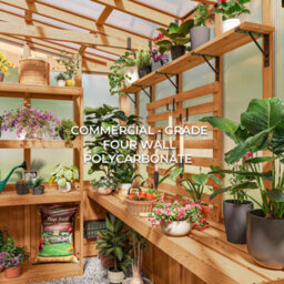 Backyard Discovery Poppy Cedar Wood Polycarbonate Greenhouse With Pergola Front And Powerport 2.7M X 1.7M (9Ft X 6Ft) - thumbnail 4