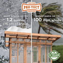 Backyard Discovery Poppy Cedar Wood Polycarbonate Greenhouse With Pergola Front And Powerport 2.7M X 1.7M (9Ft X 6Ft) - thumbnail 8