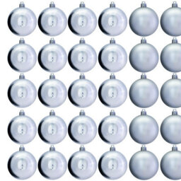 Christmas Tree World 6Cm Silver Bauble Set Shiny/matt (40 Pc) - thumbnail 1