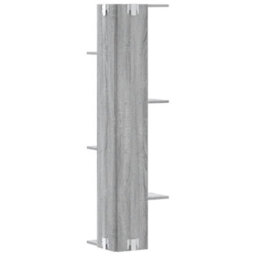 Berkfield Wall Corner Shelf Grey Sonoma 36.5X36.5X140 Cm Engineered Wood - thumbnail 6