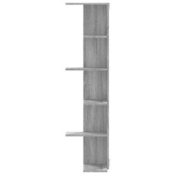 Berkfield Wall Corner Shelf Grey Sonoma 36.5X36.5X140 Cm Engineered Wood - thumbnail 4
