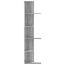 Berkfield Wall Corner Shelf Grey Sonoma 36.5X36.5X140 Cm Engineered Wood - thumbnail 5