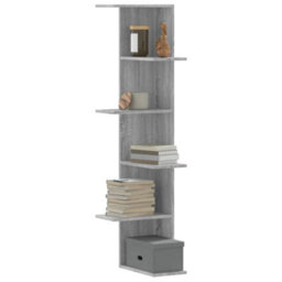 Berkfield Wall Corner Shelf Grey Sonoma 36.5X36.5X140 Cm Engineered Wood - thumbnail 1