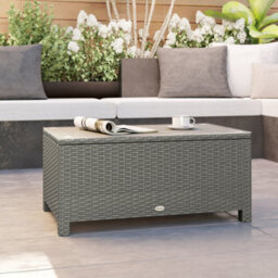 Wyld Haus Viluno Pafi Light Grey Rattan Outdoor Coffee Table With Tempered Glass Top 85 X 50 X 39 Cm - thumbnail 9