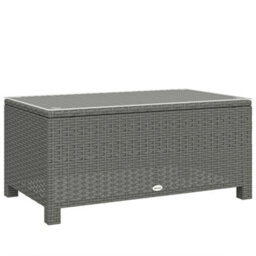 Wyld Haus Viluno Pafi Light Grey Rattan Outdoor Coffee Table With Tempered Glass Top 85 X 50 X 39 Cm - thumbnail 2