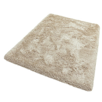 Sand Luxury Polyester Modern Plain Shaggy Sparkle Handmade Rug For Dining Room Bedroom & Living Room-160Cm (Circle)