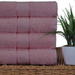 Casabella Towels Luxury 4 Pack Bath Sheets 100% Cotton Super Soft Quick Dry Highly Absorbent Bathroom Towels Pink - thumbnail 4