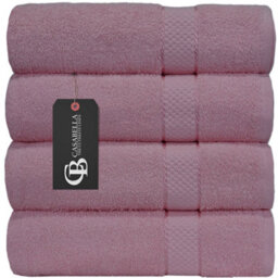 Casabella Towels Luxury 4 Pack Bath Sheets 100% Cotton Super Soft Quick Dry Highly Absorbent Bathroom Towels Pink - thumbnail 1