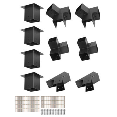 Vevor Pergola Kit, 4X4 Inch Pointed-Roof Pergola Brackets For 3.5X3.5 In Lumbers In Actual Size, For Outdoor, 14 Pcs - image 1