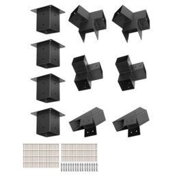 Vevor Pergola Kit, 4X4 Inch Pointed-Roof Pergola Brackets For 3.5X3.5 In Lumbers In Actual Size, For Outdoor, 14 Pcs - thumbnail 1
